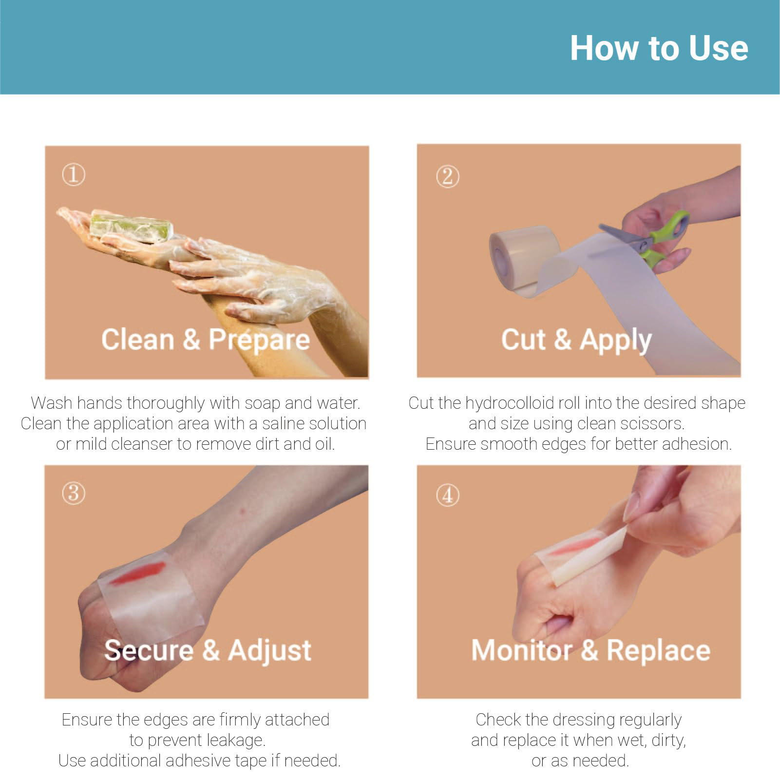 Hydrocolloid Medical Raw Material Self Adhesive Wound Dressing Roll For Wound Care