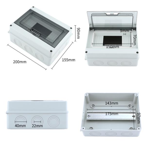 HT 8 Way IP65 Waterproof Outdoor Electrical Enclosure Distribution Plastic Switch Box