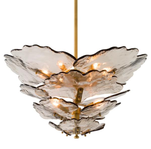 Chandelier de cristal de cuivre moderne de luxe pour salle à manger décoration de plafond intérieur