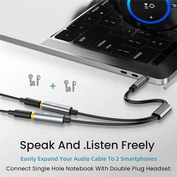 Microphone casque Y Splitter 1 mâle à 2 mâles à deux femelles 3,5 mm Jack audio Splitter adaptateur câble