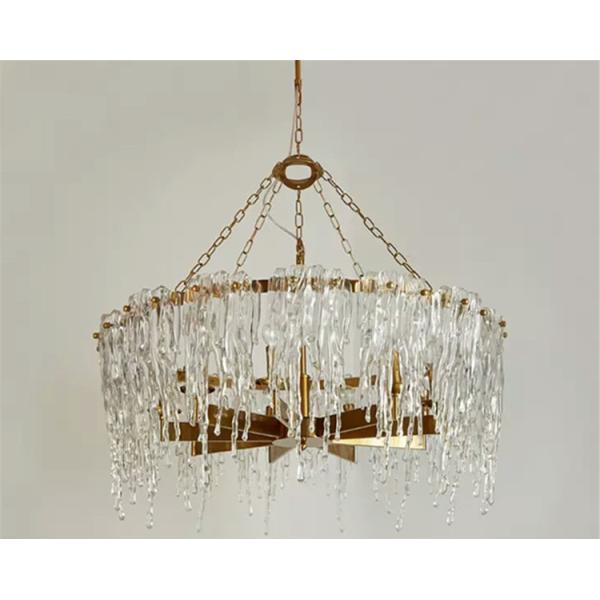 90V Polished Finish Kitchen Diameter 80 / 100cm Crystal Pendant Light