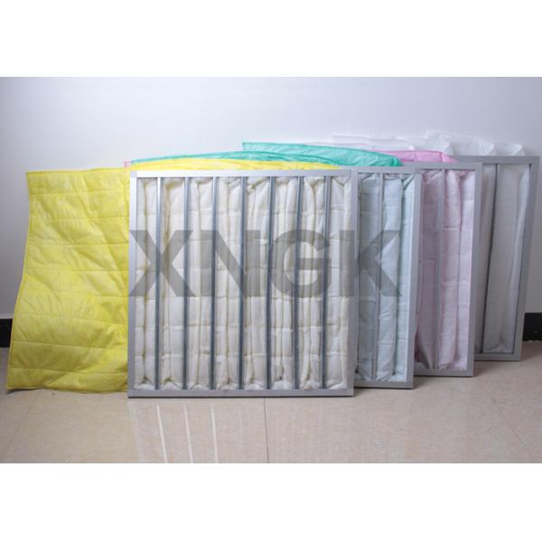 High Efficiency Air Bag Filter Yellow Color , Carbon Filter Bags 3600CBM / H