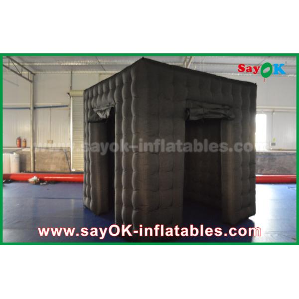 Inflatable Photo Studio 2 Doors Inflatable Photo Booth With LED Light Oxford Cloth 2.5m  Black