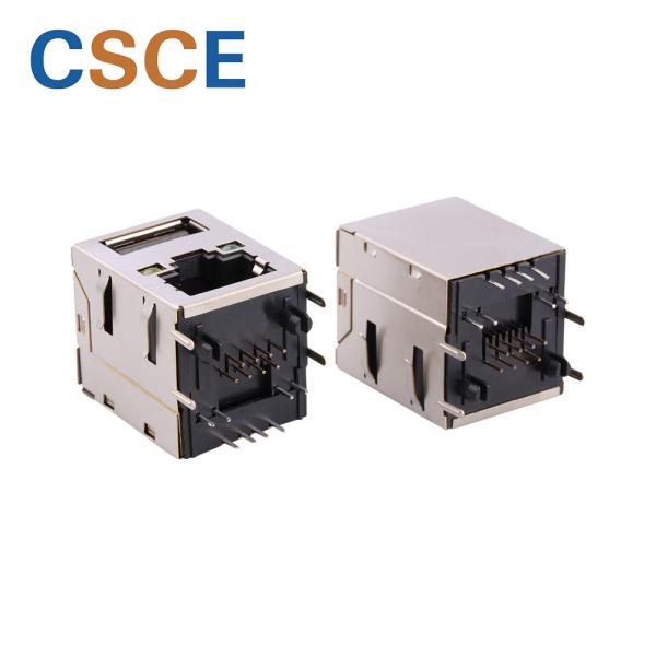 Black Color RJ45 To USB Connector / 2.0 USB To RJ45 Network Adapter With EMI