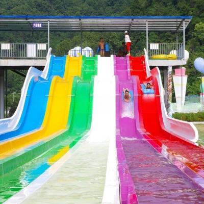 Multi Lanes Rainbow Waterslide Wavy Water Slide With Water Sprinkler ISO9001