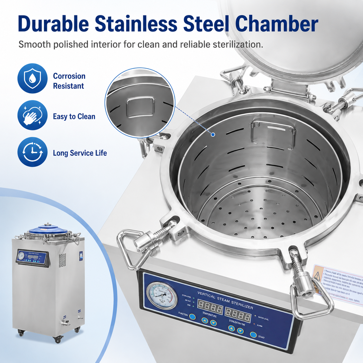 Vertical Steam Autoclave Sterilizer DGLS-B 50L Stainless Steel Lab Sterilization Equipment with Digital Automatic Control