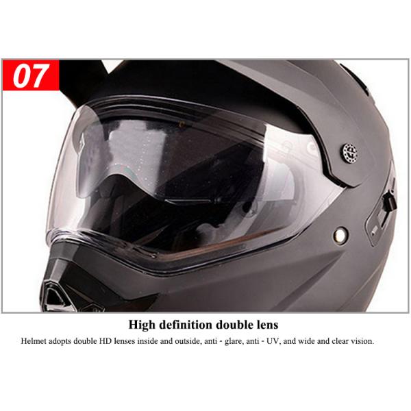 White ECE approved motocross safety full face double visors helmets with customized logo