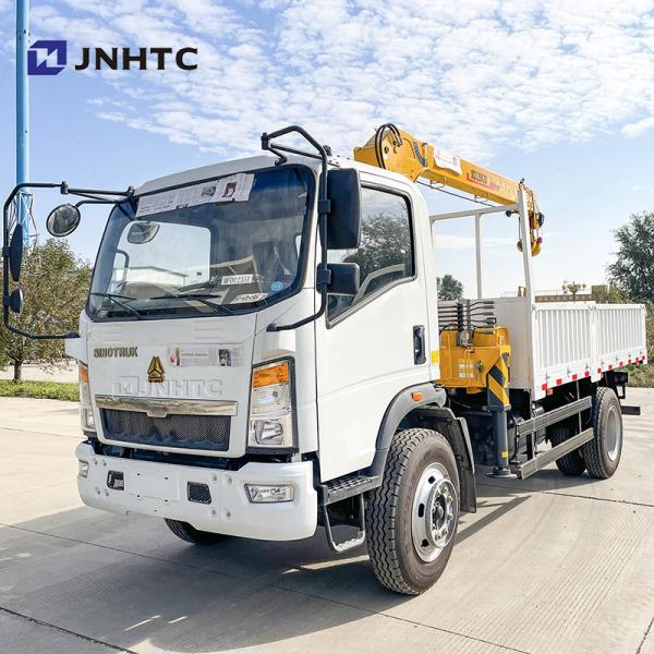 Caminhão de 6 toneladas 4x2 6 rodas Caminhão com guindaste de braço reto HOWO Caminhão de carga leve 3-8 toneladas