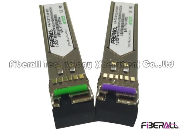 WDM SFP Fiber Optic Transceiver Should Be Used In Pair 1.25Gbps 1490/1550nm 60KM