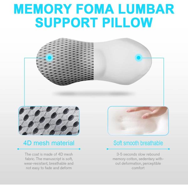 Comfortable Rectangle Lumbar Cushion for Car Seat Massage and Lower Back Support