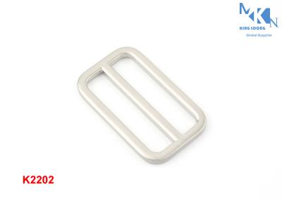 Flat Surface Metal Strap Adjuster Buckle Brush Nickle Color For Handbag