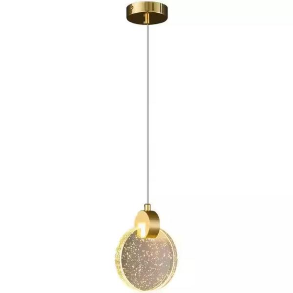Chambre de séjour en cristal ronde contemporaine maison décorative Led Pendant Light Pour l'hôtel Escalier de salon