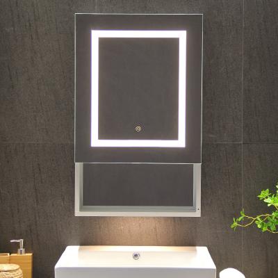 Vanidade montada na parede em alumínio cinza com estilo de design moderno e acessórios DTC Soft Close