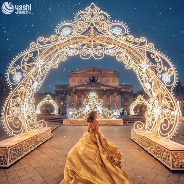 Christmas Wedding LED Lighting Wire Arch Gate Large Handmade