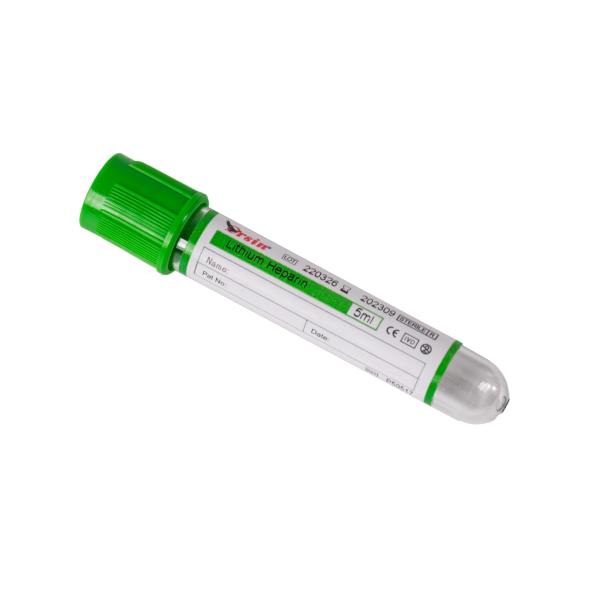 13×100mm Heparin Additive Vacuum Blood Test Tube with Optimal Coagulation Performance for Serum Separation