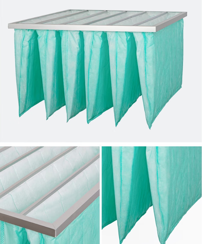F5-F9 Premium Cleanroom Synthetic Pocket Air Filter with Aluminum Frame and Customizable Size for FFU Replacement