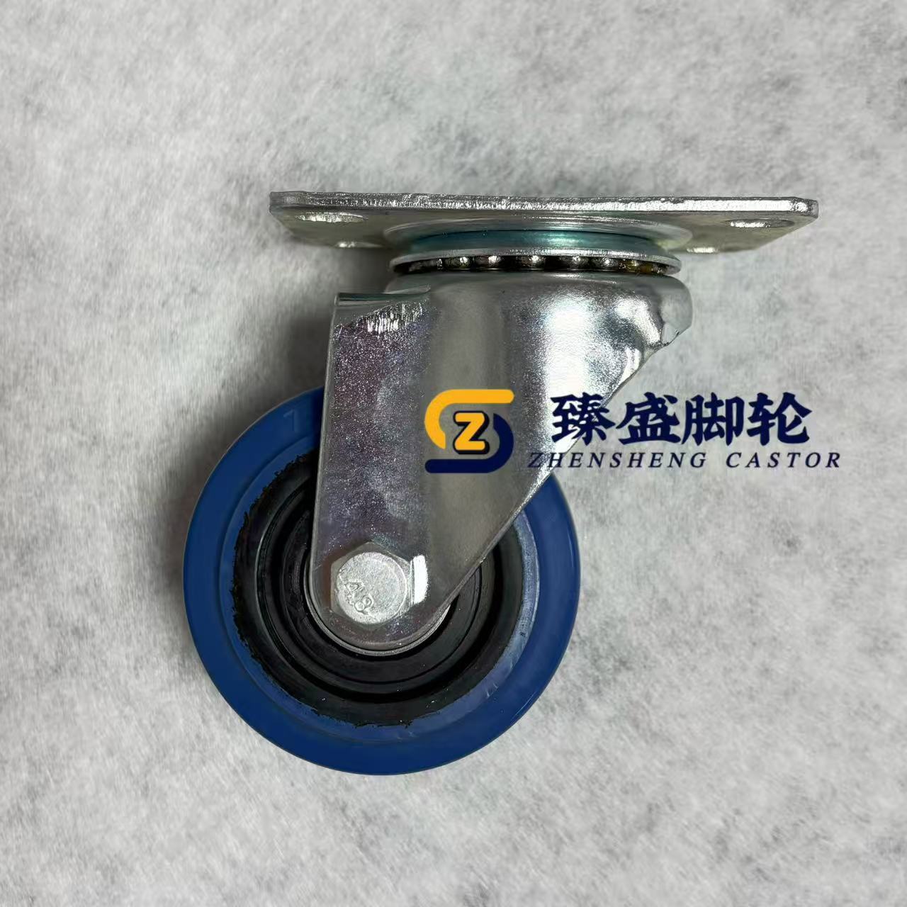 ISO 75mm Swivel Caster Blue Rubber For Equipment Moving