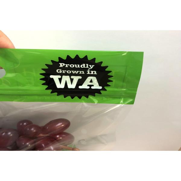 Custom Printing Fresh Fruit Bags Resealable Zipper Protection Antifog For Lettuce Packaging