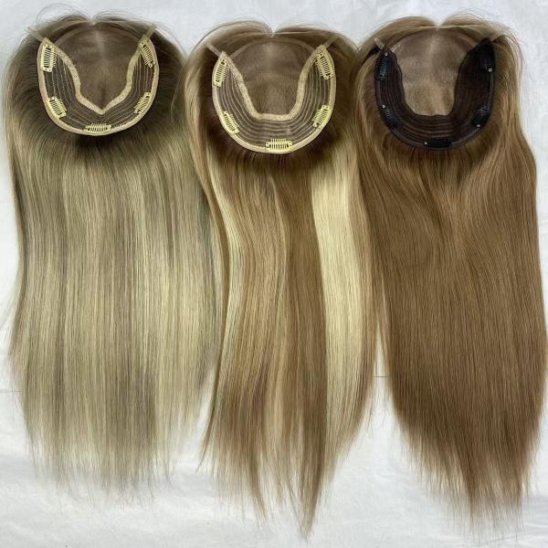 Wholesale Natural Color Silk Base Closure Topper Virgin Human Hair Toupee Replacement System for Women Cheaper Price Hairpiece