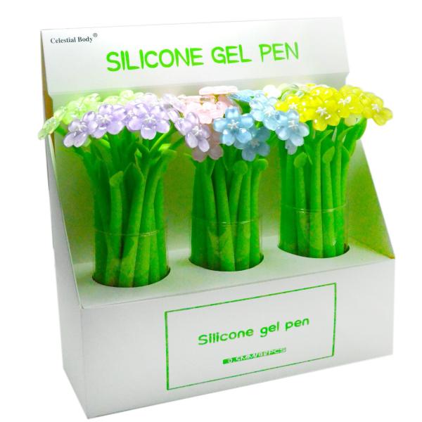 Promotion Creative Acrylic Crystal Daisy Flower Silicone Neutral Pen For Gift