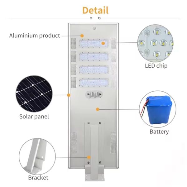 LED Solar Street Light With All-in-One Design IP65 for Municipal Projects