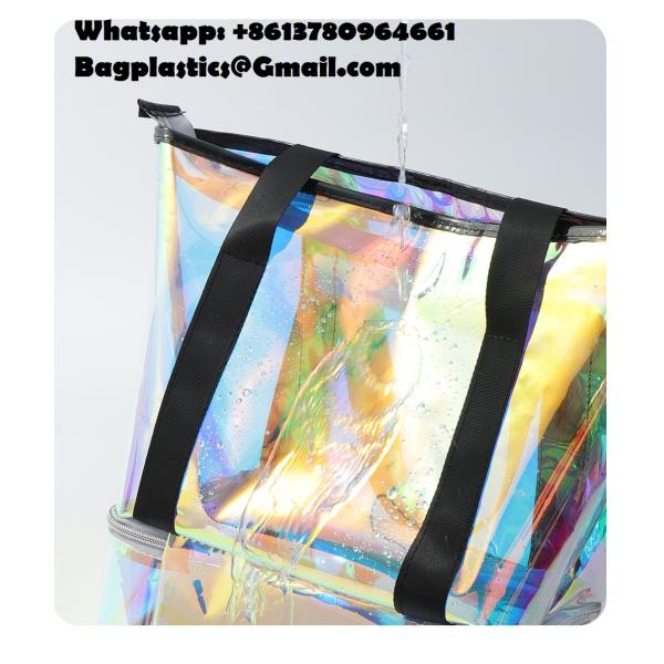 Magic Pouch Cute Clear Iridescent Holographic Makeup Bag Toiletry Cosmetic Bag Gifts For Women Girls Teens Friends Bachelorette Rainbow Waterproof