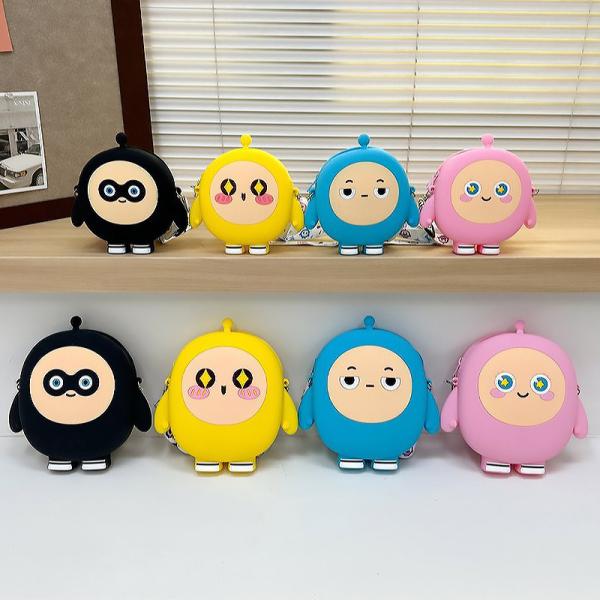 Мультфильм Силиконовый карандаш Чехлы Монеты кошелек кошелек кошелек кроссбоди плечевая сумка Детская сумочка Монеты для маленькой девочки День рождения подарок