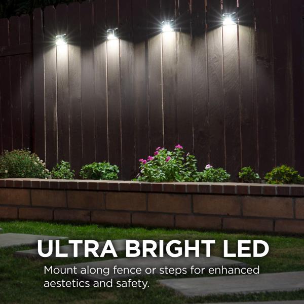 Fence Solar Powered PIR Motion Sensor Light Stainless Steel LED Lighting and Circuitry Design Residential ROHS Ce 1-year 10000