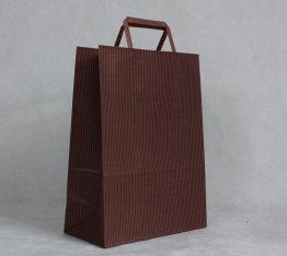 Impression exquise adaptée aux besoins du client de sac de transporteur de papier d'emballage avec la poignée plate et le logo