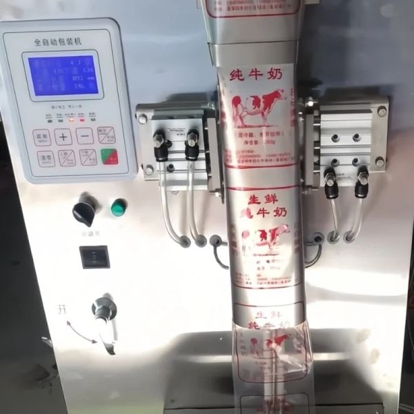 Back Sealing Automatic Liquid Packing Machine 32cm Film Width Pneumatic Packaging Machines