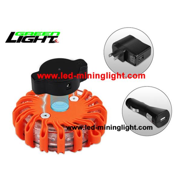 Magnetic Rechargeable FRED Flashing Roadside Emergency Disc LED Warning Flare with Waterproof Impact Resistant