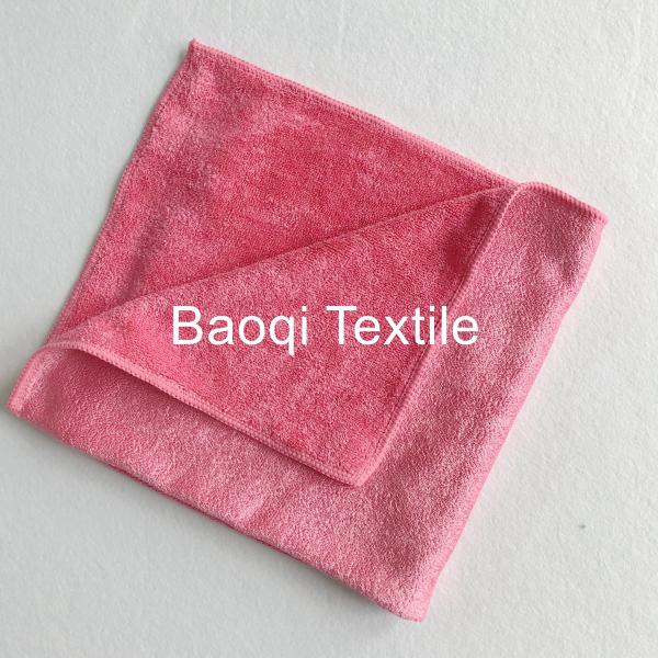 Rose 300gsm solid microfiber shiny dish rags，tea loop towels wipes,double side kitchen cleaning rags size 40*40cm