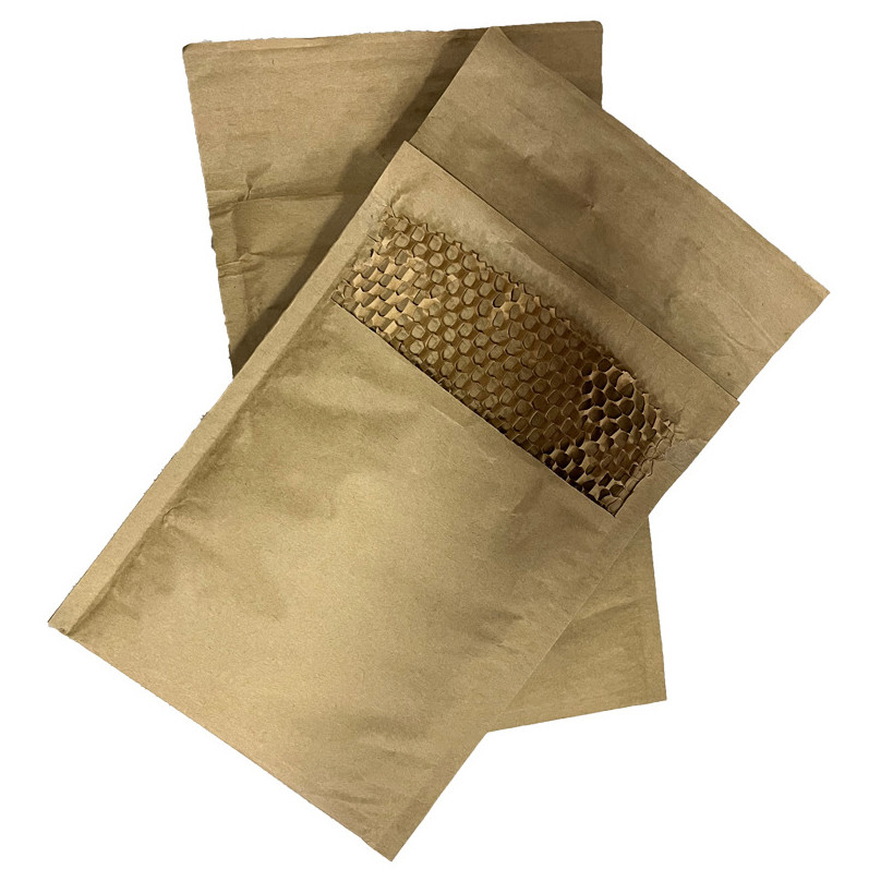 Brown Kraft Honeycomb Paper Mailer with Impact Absorption Layer for Safe Parcel Delivery