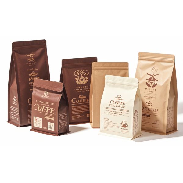Custom Printed Side Gusset Coffee Bag Flat Bottom Zip Lock Plastic Package Resealed Coffee Tea Bags
