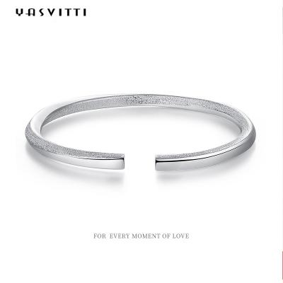 0.06m 4.5g Couple Cuff Bracelet Sterling Silver Bangle Bracelets ODM