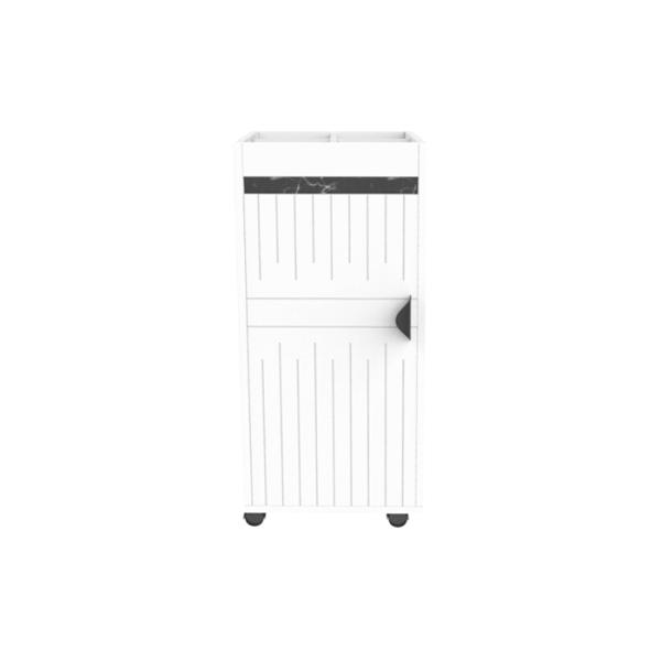 BSCI 20KG White Marble Look Metal Handle Bathroom Movable Cabinet