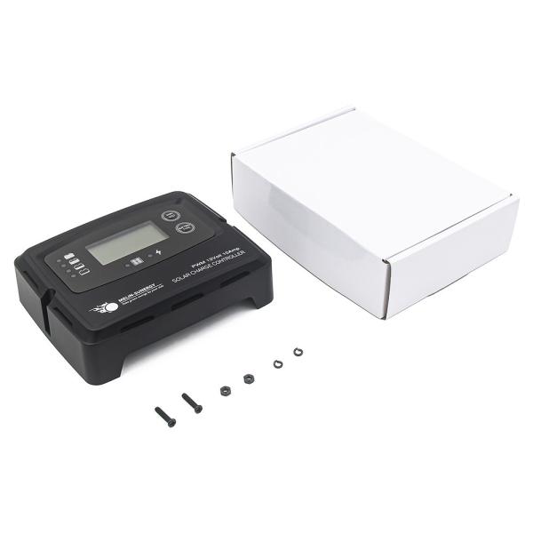 Black Digital Solar Charge Controller 15A Smart Solar Regulator For Lithium Battery