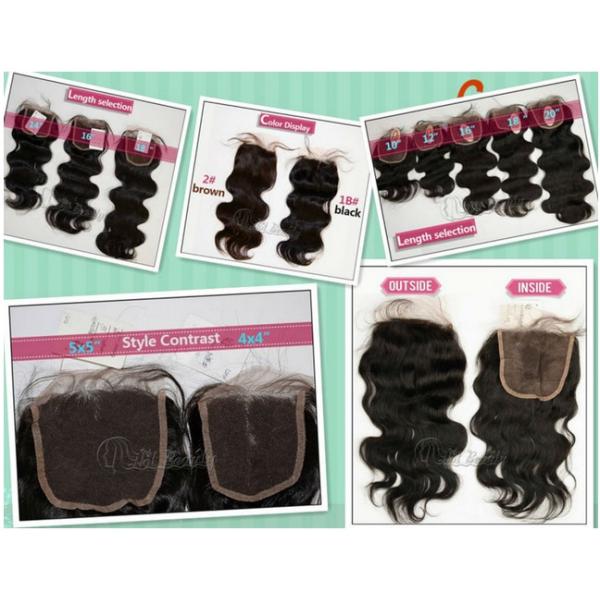 Brazilian Lace Top Closure Natural Colored Curly Human Hair 10