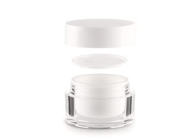 White Plastic Screw Caps Empty Cosmetic Jars 30g Round Transparent
