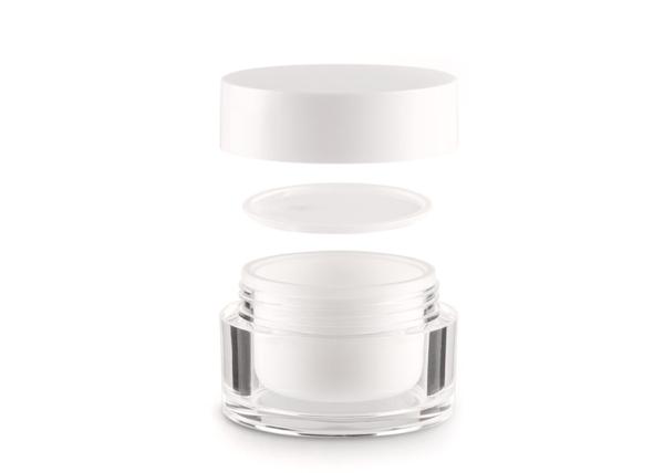 White Plastic Screw Caps Empty Cosmetic Jars 30g Round Transparent