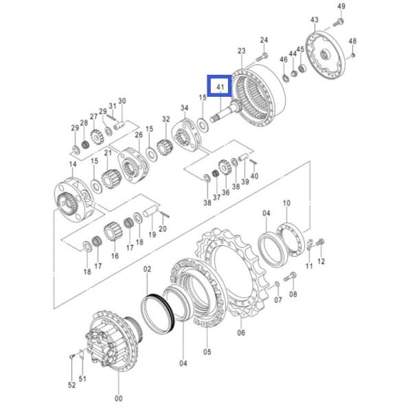 Шестерня экскаватора ZX330-3 ZX360-3 ZX330-5 ZX290-5 планетарная разделяет вал упорки 2051884 перемещений
