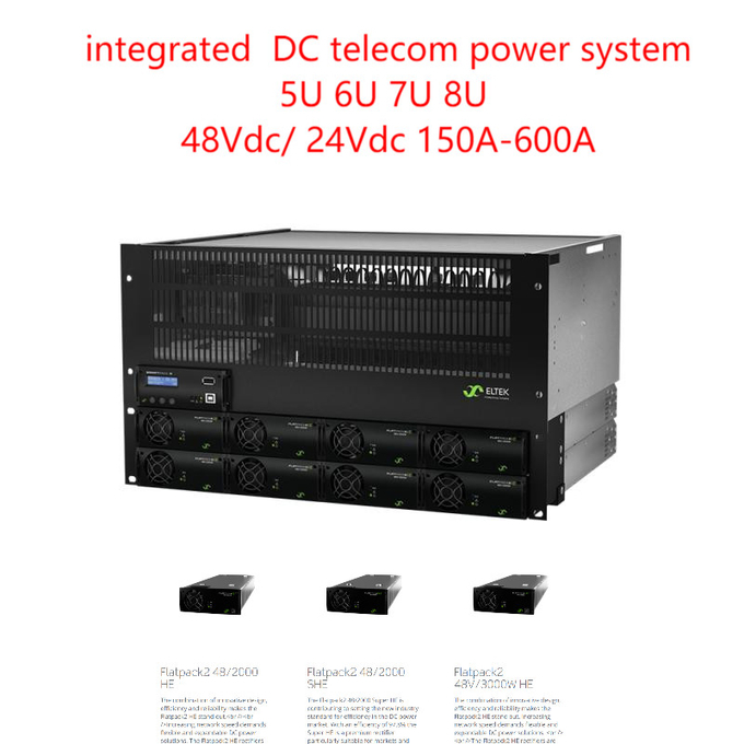 48VDC/24VDC Telecom Power System with Flatpack2 Integrated Power System and 150A-600A Output