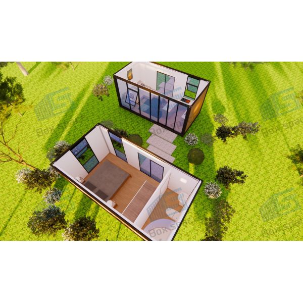 Boxspace 20ft Container Garden House For Friend Reception And Chilin Affordable Prefab Home With Wood-Like Exterior Cladding
