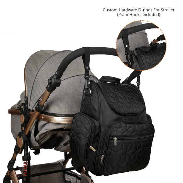 Waterproof Maternity Bag Baby Diaper Bag Large Multifunction Travel Backpack with Bottle Bag stroller strap foe Mom&Dad