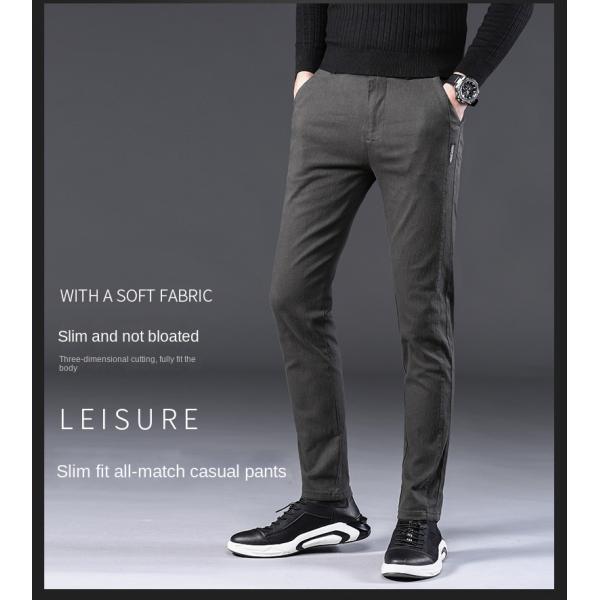 None Printing Methods Men's Casual Pants Elastic Cotton Suit Pants for Men's Clothing