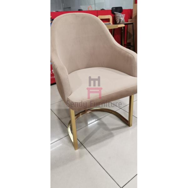 Blue Velvet Cantilever Chair Stainless Steel Restaurant Chairs Indoor For Lobby