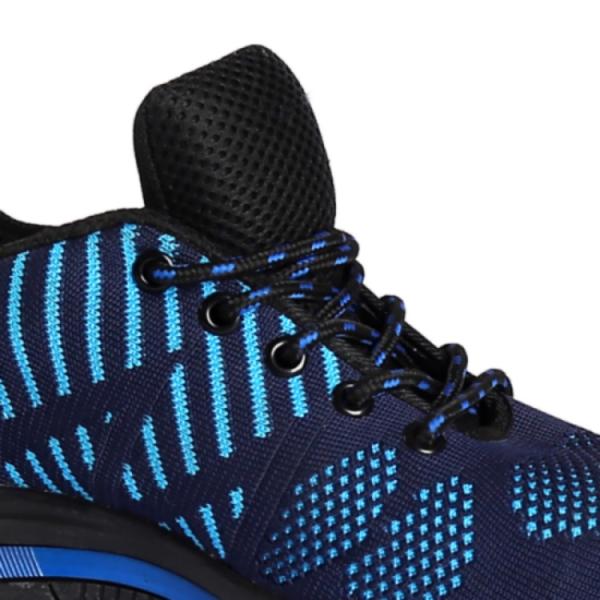 Metal Eyelets Low Cut Slip On Work Boots Fly Knit Fabric Unisex Rubber Sole Work Boots K2