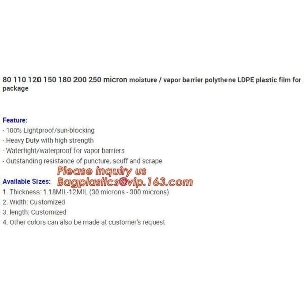 Construction Builder Film, Waterproof Dampproof, PONDS LINER, Geomembrane, Geotextile, Protective Cover