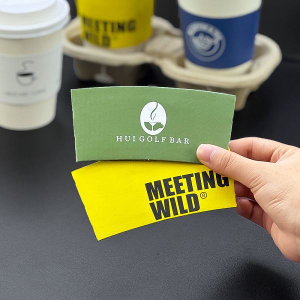 Full Color Printed Eco-Friendly Recycled Kraft Double Wall Corrugated Paper Cup Sleeves