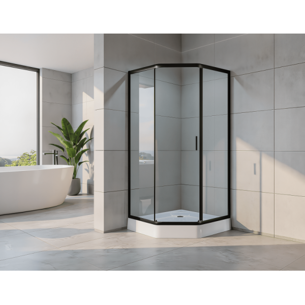 Modern Design Tempered Glass Shower Enclosure with Base Tray